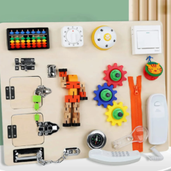 Placa senzoriala cu activitati Montessori - Busy Board