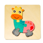 Puzzle 3D din lemn cu 7 piese - Girafa, 3 ani