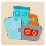 Puzzle 3D din lemn cu 7 piese - Vapor, 3 ani