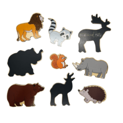Puzzle magnetic din lemn in Limba Romana, Animale salbatice