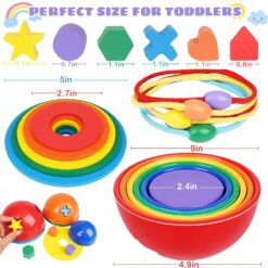 Turn Sortator Montessori din lemn Curcubeu, 3 ani