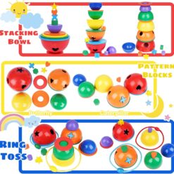 Turn Sortator Montessori din lemn Curcubeu, 3 ani