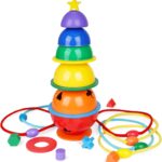 Turn Sortator Montessori din lemn Curcubeu, 3 ani