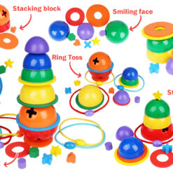 Turn Sortator Montessori din lemn Curcubeu, 3 ani