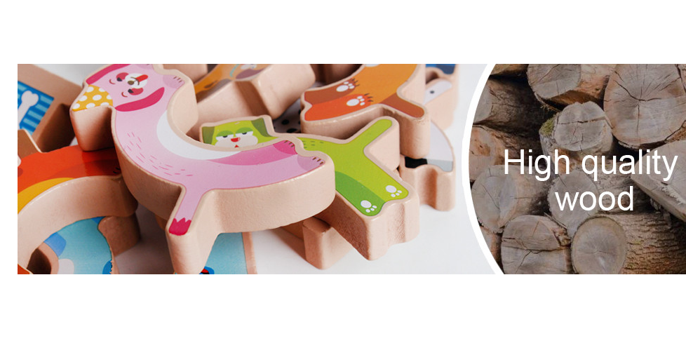 Joc de echilibru din lemn, Catelusi, 3 ani+