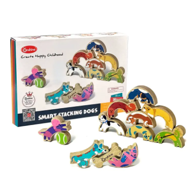 Joc de echilibru din lemn, Catelusi, 3 ani+