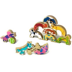 Joc de echilibru din lemn, Catelusi, 3 ani+