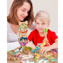 Joc de echilibru din lemn, Catelusi, 3 ani+