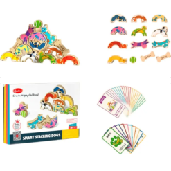 Joc de echilibru din lemn, Catelusi, 3 ani+