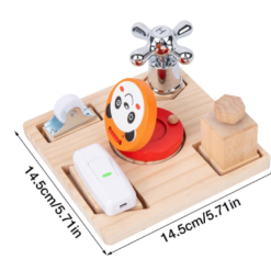 Joc de tip Montessori cu 5 activitati, Busy Bord cu robinet, 3 ani+