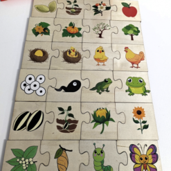 Puzzle de asociere din lemn cu 4 piese, 24 piese