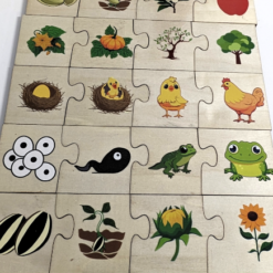 Puzzle de asociere din lemn cu 4 piese, 24 piese