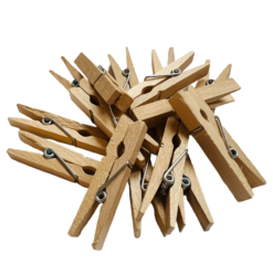 Set 15 carlige din lemn natur pentru activitati senzoriale si lucru manual