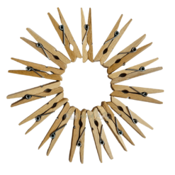 Set 15 carlige din lemn natur pentru activitati senzoriale si lucru manual