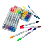 Set 6 carioci lavabile cu cap dublu, 12 culori