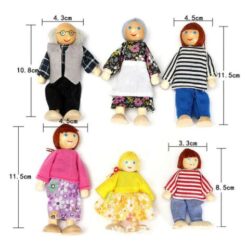 Set de Papusi din lemn pentru Case de Papusi, Familia