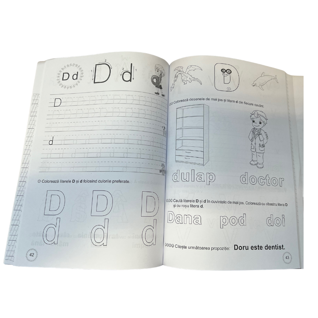 Caiet de scriere, Cifrele si Literele, Prescolari