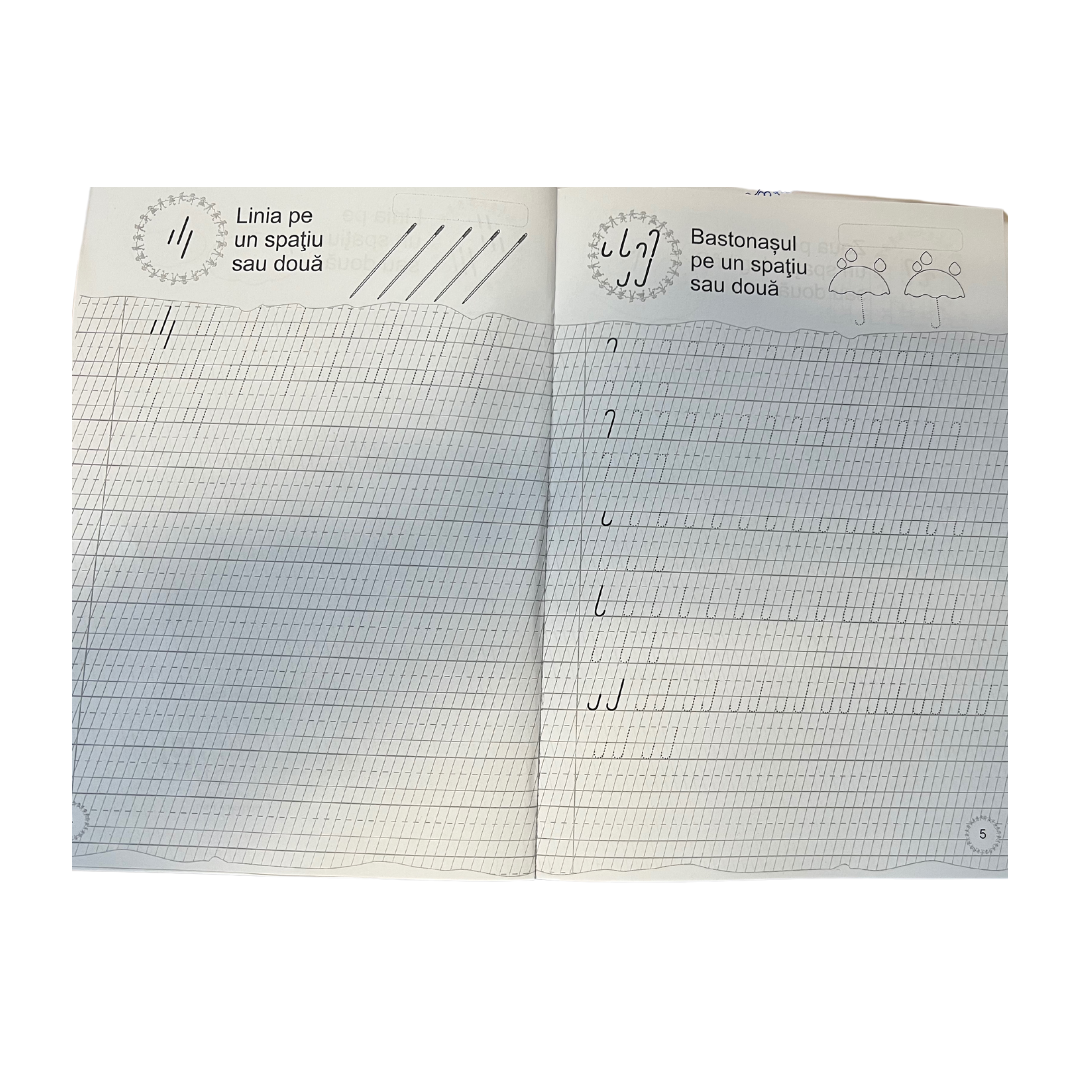 Caiet de scriere, Cifrele si Literele, Prescolari