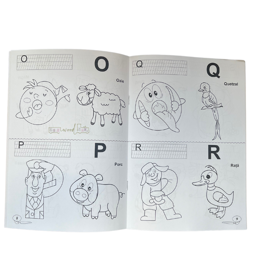 Carte de colorat copii, A5, 3-5 ani, Alfabetul