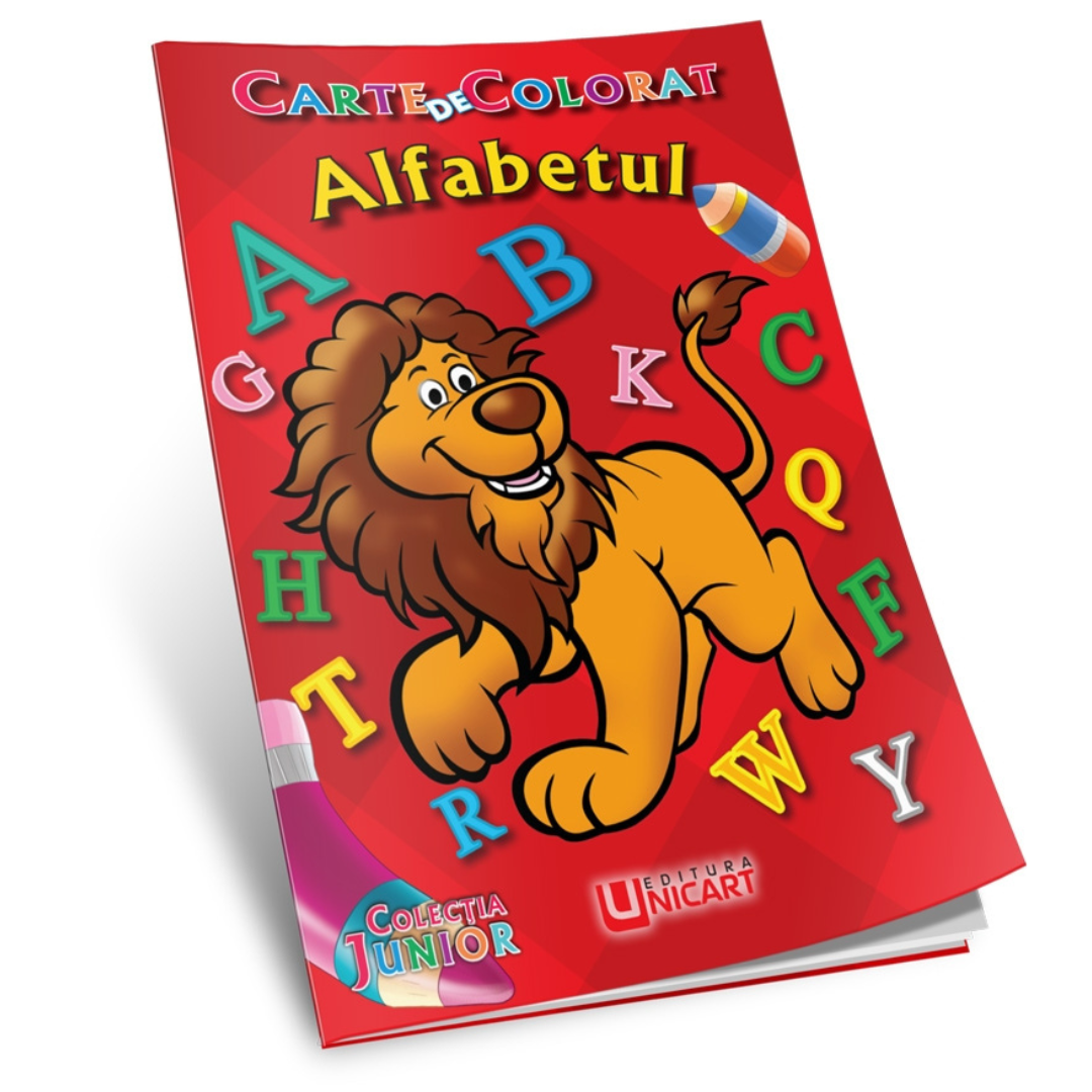 Carte de colorat copii, A5, 3-5 ani, Alfabetul