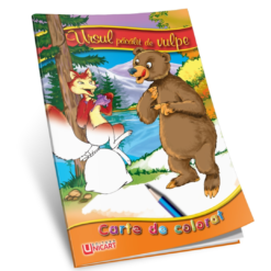 Carte de povesti si colorat, A5, Ursul pacalit de Vulpe, 2 ani+