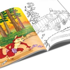 Carte de povesti si colorat, A5, Ursul pacalit de Vulpe, 2 ani+ 02