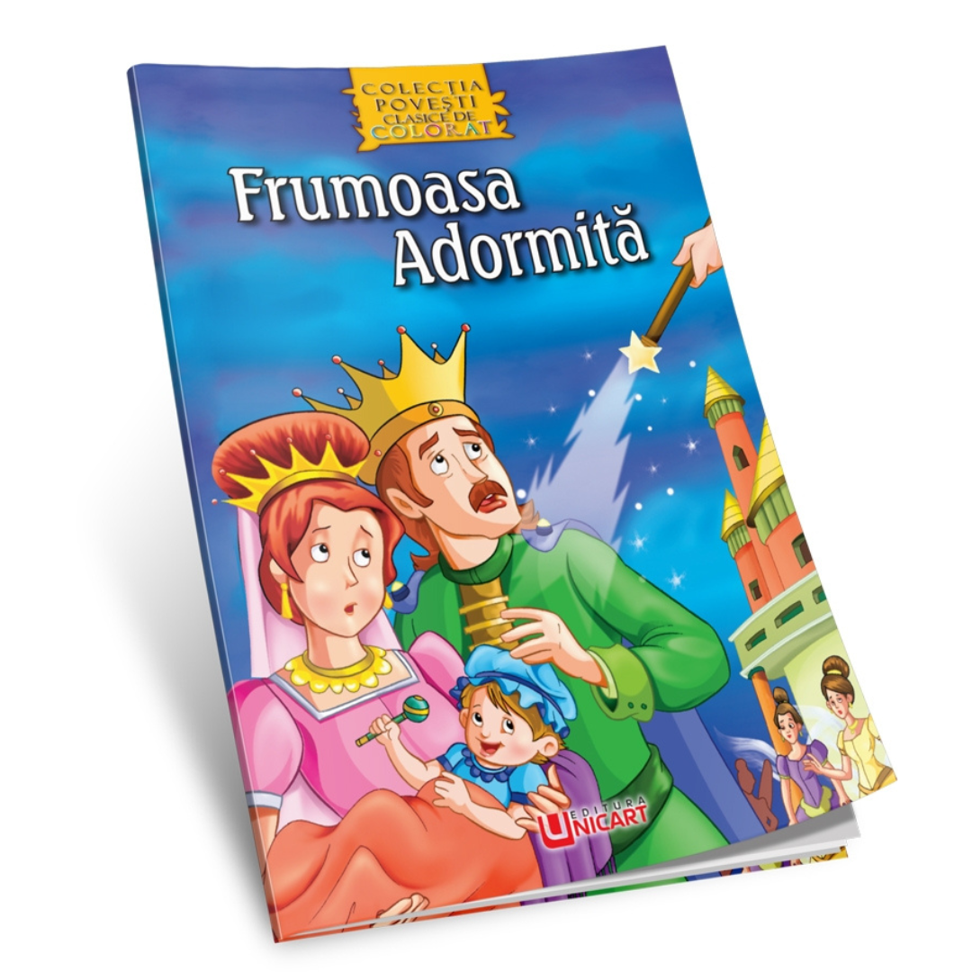 Carte de povesti si colorat, Frumoasa Adormita, 3 ani+