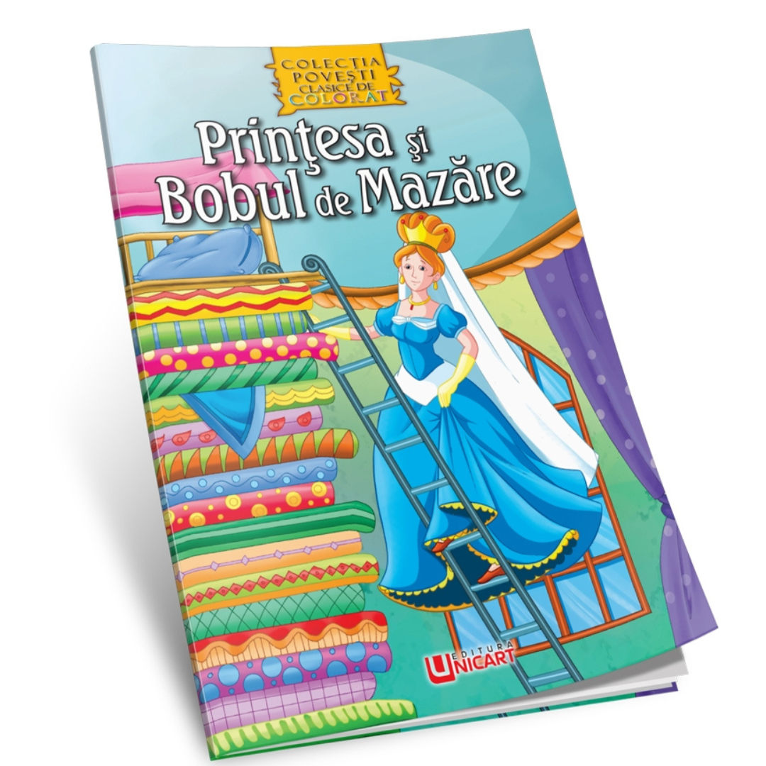 Carte de povesti si colorat, Printesa si Bobul de Mazare, 3 ani+