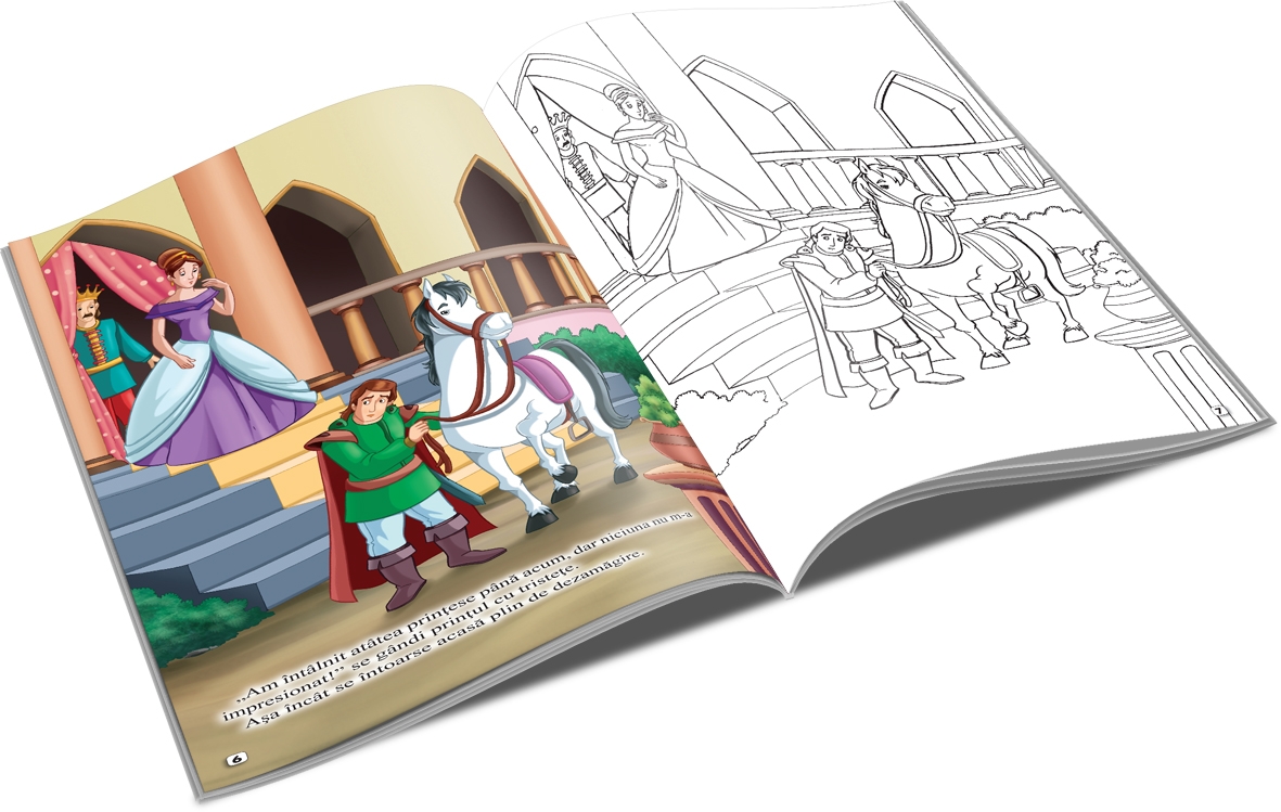 Carte de povesti si colorat, Printesa si Bobul de Mazare, 3 ani+