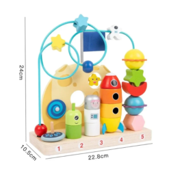 Joc Montessori 2 in 1 - Motricitate si turn de stivuire, 3 ani