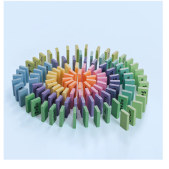 Joc educativ 2 in 1, Jenga, Domino si Matematica, 3 ani