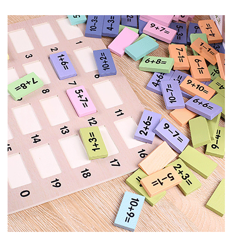 Joc educativ 2 in 1, Jenga, Domino si Matematica, 3 ani