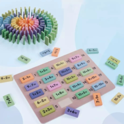 Joc educativ 2 in 1, Jenga, Domino si Matematica, 3 ani