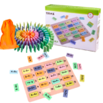 Joc educativ 2 in 1, Jenga, Domino si Matematica, 3 ani