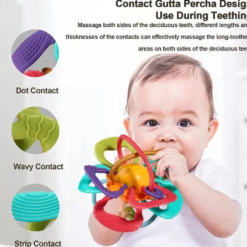 Jucarie de dentitie, motricitate, senzoriala pentru bebelusi, 0 LUNI+