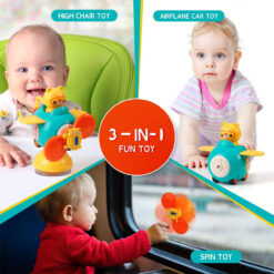 Jucarie interactiva bebelusi, 4 in 1, Ventuza si jucarie zornaitoare, 18 luni+