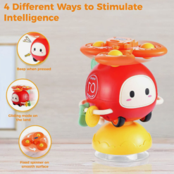 Jucarie interactiva bebelusi, 4 in 1, Ventuza si jucarie zornaitoare, 18 luni+