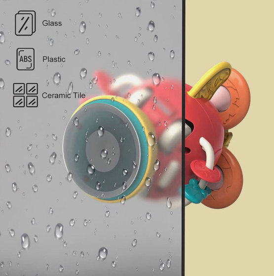 Jucarie interactiva bebelusi, 4 in 1, Ventuza si jucarie zornaitoare, 18 luni+