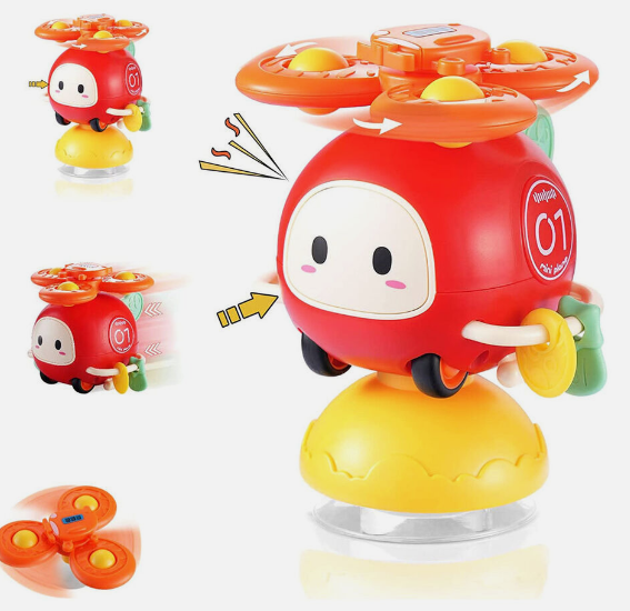 Jucarie interactiva bebelusi, 4 in 1, Ventuza si jucarie zornaitoare, 18 luni+