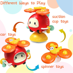 Jucarie interactiva bebelusi, 4 in 1, Ventuza si jucarie zornaitoare, 18 luni+