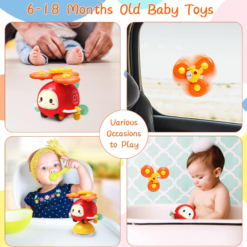 Jucarie interactiva bebelusi, 4 in 1, Ventuza si jucarie zornaitoare, 18 luni+