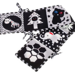 Protectie de patut, Alb-Negru, 82 x 15 cm, 1 luna+