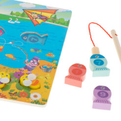 Puzzle incastru lemn si joc magnetic de pescuit, Animale Marine, 3 ani