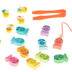 Puzzle incastru lemn si joc magnetic de pescuit, Animale Marine, 3 ani