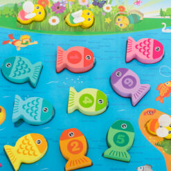 Puzzle incastru lemn si joc magnetic de pescuit, Animale Marine, 3 ani