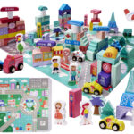 Set 108 de cuburi in galetusa cu sortator de forme geometrice, 3 ani