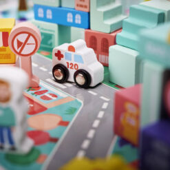 Set 108 de cuburi in galetusa cu sortator de forme geometrice, 3 ani