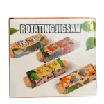 Set 4 puzzle cubic, rotativ, din lemn, 2 ani+