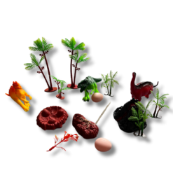 Set de 3 figurine Dinozauri si elemente de decor, 3 ani+