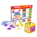 Set de constructie magnetic 3D cu 20 de piese, forme diverse,  3 ani